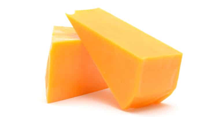  Two slices of cheddar cheese